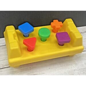 1986 Fisher Price Tap N Turn Bench Baby Toddler Toy Set NO Hammer Prop